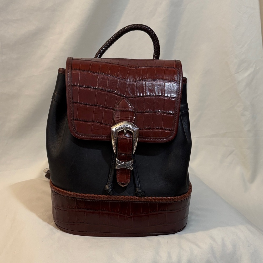 Vintage Brighton Black and Brown Backpack